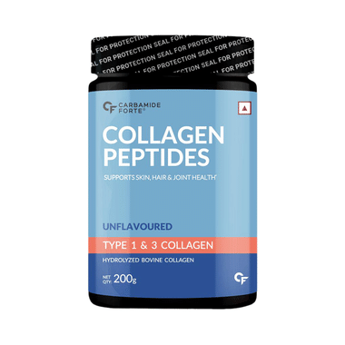 Carbamide Forte Hydrolyzed Collagen Peptides Type 1 & 3 | For Skin, Hair & Joint Health | Powder Unflavoured