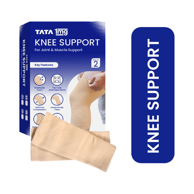 Tata 1mg Knee Support for Sports, Exercise & Pain Relief | Knee Cap Guard Pair for Men and Women Medium