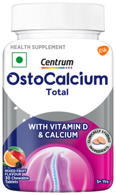 Ostocalcium Total, Vitamin D & Calcium to Support Strong Bones, Joints & Muscles (Veg) Mixed Fruit