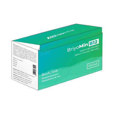 Briyo Min B12-Biactive Vitamin B12 , Folate (as Methylfolate) With Iron Capsule