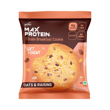 RiteBite Max Protein Cookie With 10g Protein And 4g Fiber (55gm Each) Oats & Raisins