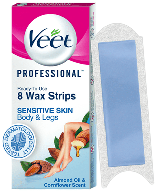 Veet Professional Waxing Strips Kit for Dry Skin 8 Strips Gel