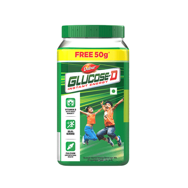 Dabur Glucose D With Calcium For Immunity & Bone Health | 450gm + 50gm Free Powder