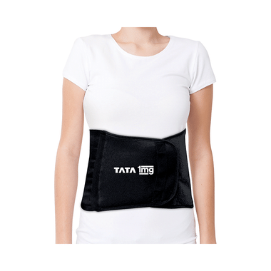 Tata 1mg Abdominal Belt Black, Abdominal Support for post Delivery, Slimming Waist, and Lower Back Pain