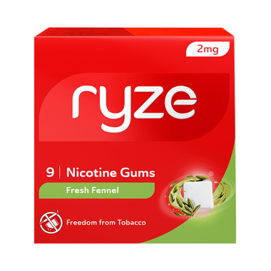 Ryze Nicotine Gums 2mg (9 Each) | Flavour Fresh Fennel