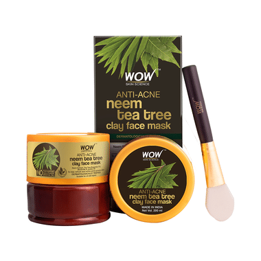 WOW Skin Science Anti Acne Neem Tea Tree Clay Face Mask