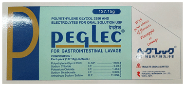 Peglec Powder with Polyethylene Glycol & Electrolytes for Gastrointestinal Lavage