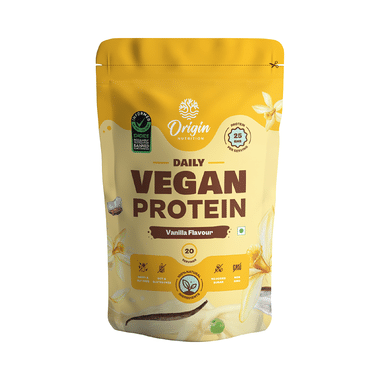 Origin Nutrition Daily Vegan Protein For Digestion, Weight, Heart & Muscles | Flavour Powder Vanilla