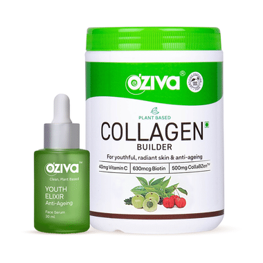 Oziva Combo Pack Of Youth Elixir Anti Ageing Face Serum(30ml) And Collagen Builder (250g)