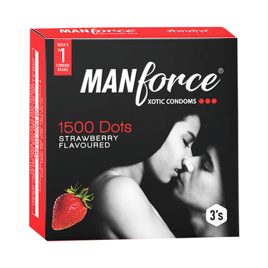 Manforce 1500 Dots Xotic Condom | Flavour Strawberry