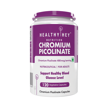 HealthyHey Nutrition Chromium Picolinate 400mcg | Veg Capsule For Healthy Blood Glucose Levels