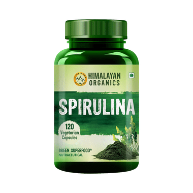 Himalayan Organics Spirulina Vegetarian Capsule Green Super Food For Weight Management