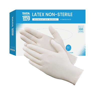 Tata 1mg Latex Non-Sterile Examination Gloves Small