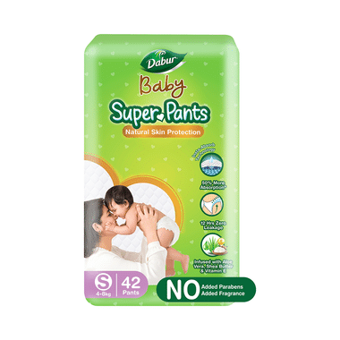 Dabur Baby Super Pants with Aloe Vera, Shea Butter & Vitamin E | Size Small
