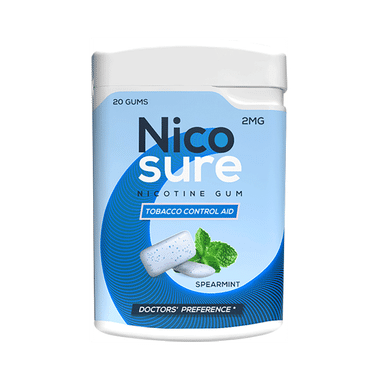 Nicosure Nicotine Polacrilex USP 2mg Gum Spearmint Sugar Free