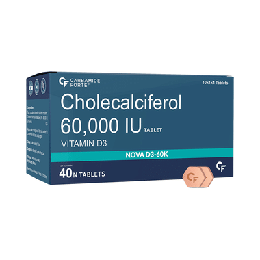 Carbamide Forte Cholecalciferol (Vitamin D) 60,000IU | For Immunity, Bones, Muscles & Joints | Tablet
