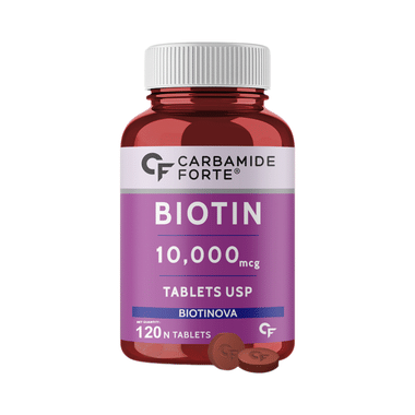 Carbamide Forte Biotin 10,000mcg Tablet For Skin, Hair & Nail Health