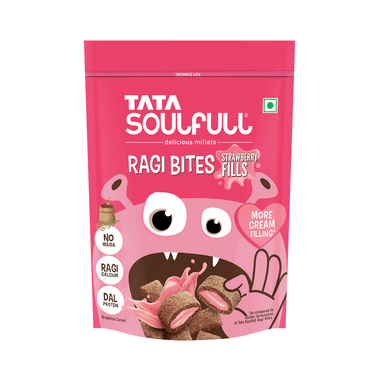 Tata Soulfull Ragi Bites Choco Fills, No Maida, Delicious Millets, Breakfast Cereal Strawberry Fills