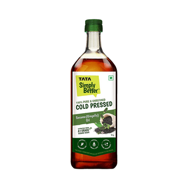 Tata Simply Better Pure and Unrefined Cold Pressed Sesame/Gingelly Oil, Naturally Cholesterol Free