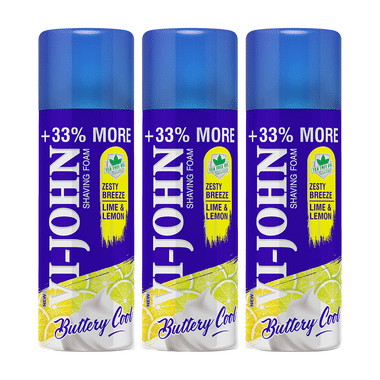 Vi-John Buttery Cool Shaving Foam (400gm Each) Lime And Lemon