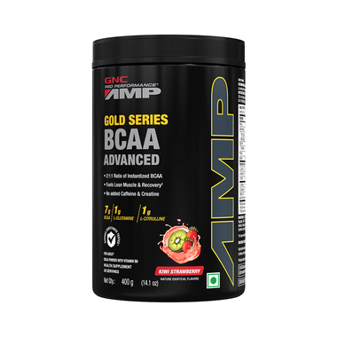 GNC Pro Performance AMP Gold Series BCAA Advanced | For Lean Muscles & Recovery | Flavour Kiwi Strawberry