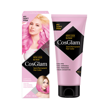 CosGlam Semi Permanent Hair Color | PPD & Ammonia Free | Soft Pink