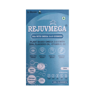 Rejuvmega DHA with Omega 3, 6, 9 Gummies (30 Each) Mango