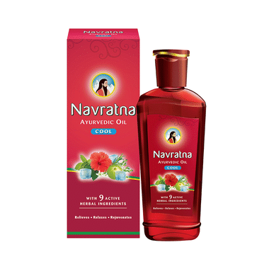 Navratna Cool Ayurvedic Oil | Relieves, Relaxes & Rejuvenates the Body, Mind & Scalp