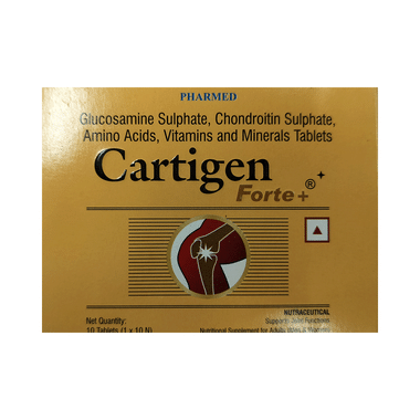 Cartigen Forte + Tablet With Glucosamine, Chondroitin, Amino Acids, Vitamins & Minerals | For Bone, Joint & Muscle Care