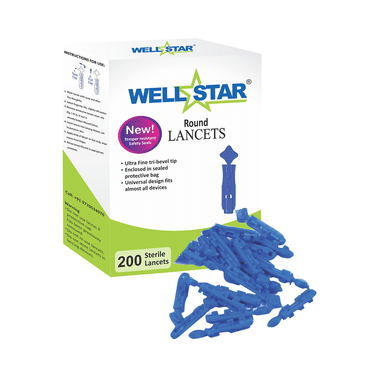 Wellstar Round Lancets Blue