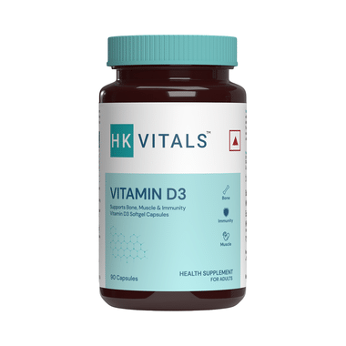 Healthkart HK Vitals Vitamin D3 For Bones, Immunity & Muscles | Soft Gelatin Capsule