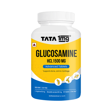 Tata 1mg Glucosamine HCL 1500 mg Tablet | For Joint Lubrication & Mobility | Bone, Joint & Muscle Care