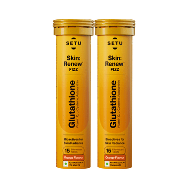 Setu Skin: Renew Fizz Glutathione & Vitamin C Tablets (15 Each) Orange