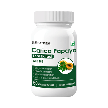 Biotrex Carica Papaya Leaf Extract 500mg Capsule