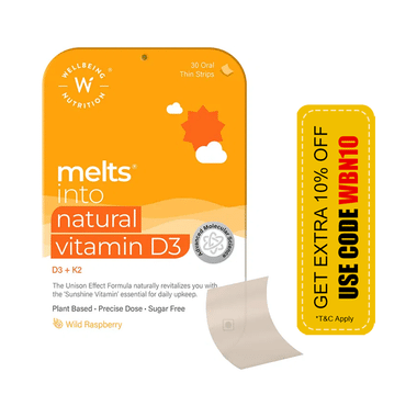 Wellbeing Nutrition Melts Into Vitamin D3 + K2 Wild Raspberry