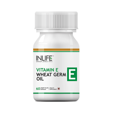 Inlife Vitamin E Wheat Germ Oil For Skin Health | Liquid Filled Capsule