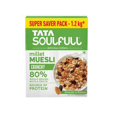 Tata Soulfull Crunchy Millet Muesli, Super Saver Pack, 1.2 Kg