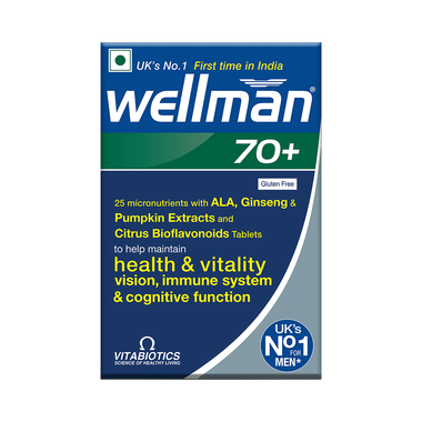 Wellman 70+ Health Supplement to Maintain Health & Vitality Vision, Immunace System & Cognitive System Tablet Gluten Free