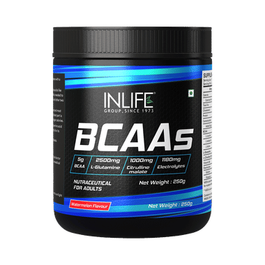 Inlife BCAAs Powder Supplement With Glutamine, Citrulline DL Malate | For Men & Women Watermelon