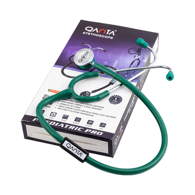 Qanta QA-1090 Paediatric Pro AL Pediatric Stethoscope With Aluminium Anodized Chest Piece Green