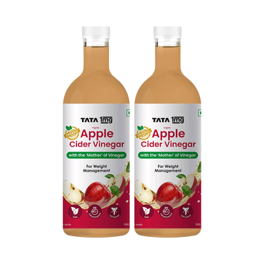 Tata 1mg Organic Apple Cider Vinegar (500ml Each) ACV With “Mother Of Vinegar” | Healthy Weight & Wellbeing | By Tata 1mg