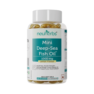 Neuherbs Mini Deep-Sea Fish Oil 1000mg Softgel Lemon