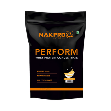 Nakpro Nutrition Perform Whey Protein Concentrate For Muscle Recovery | No Added Sugar | Flavour Banana