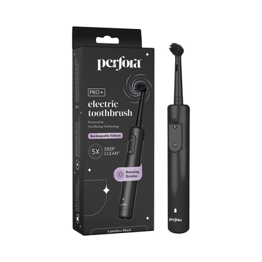 Perfora Pro+ Electric Oscillating Toothbrush - Rechargeable | 2 Min Timer Toothbrush Limitless Black