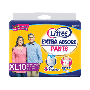 Lifree Extra Absorb Unisex Pants | New Side Wall To Prevent Leakage | Size XL