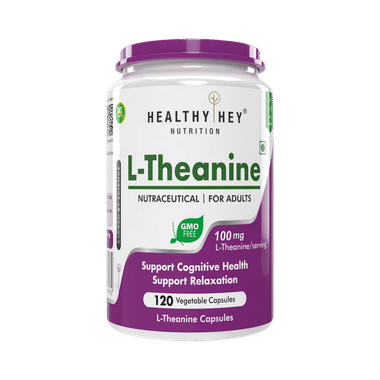 Healthy Hey Nutrition L-Theanine 100mg | Vegetable Capsule For Relaxation & Stress Reduction