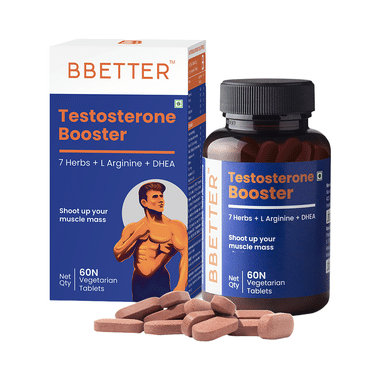 BBetter Testosterone Booster With L-Arginine & DHEA | For Muscle Mass | Tablet