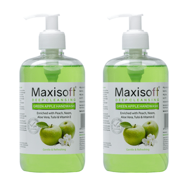 Maxisoft Deep Cleansing Green Apple Hand Wash (500ml Each)