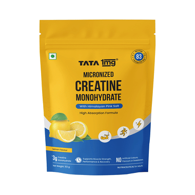Tata 1mg Micronised Creatine Monohydrate High Absorption Formula Powder | Flavour Lemon
