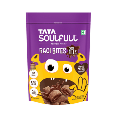 Tata Soulfull Ragi Bites Choco Fills, No Maida, Delicious Millets, Breakfast Cereal Choco Fills